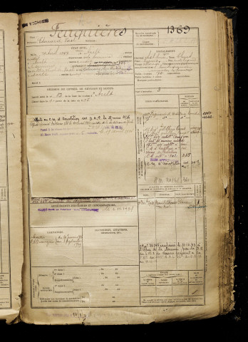 Feuquières, Edouard Vast, né le 19 avril 1897 à Ault (Somme), classe 1917, matricule n° 1369, Bureau de recrutement d'Abbeville