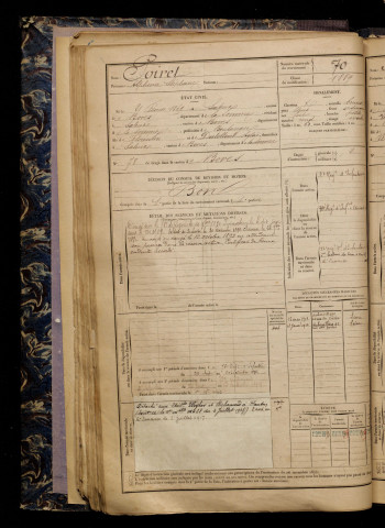 Poiret, Alphonse Stéphane, né le 21 février 1869 à Saleux (Somme), classe 1889, matricule n° 70, Bureau de recrutement d'Amiens