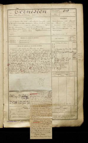 Ternisien, Léon Emile Félicien, né le 12 septembre 1887 à Conchil-le-Temple (Pas-de-Calais), classe 1907, matricule n° 613, Bureau de recrutement d'Abbeville