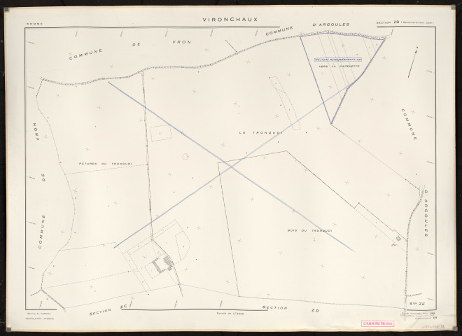 Plan du cadastre rénové - Vironchaux : section ZB