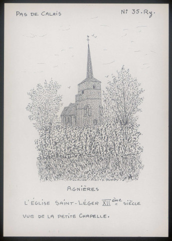 Agnières (Pas-de-Calais) : église Saint-Léger, vue de la petite chapelle - (Reproduction interdite sans autorisation - © Claude Piette)