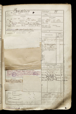 Bordères, Adrien René, né le 14 août 1896 à Havre (Le) (Seine-Maritime), classe 1916, matricule n° 77, Bureau de recrutement d'Abbeville