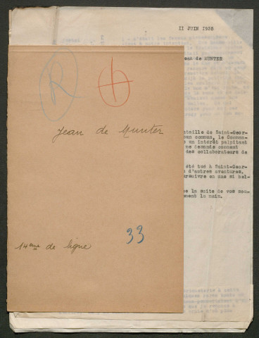Témoignage de De Munter, Jean et correspondance avec Jacques Péricard