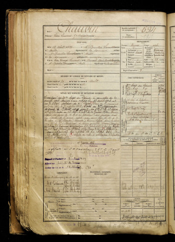 Chauvin, Léon Laurent Jean Baptiste, né le 18 août 1899 à Saint-Quentin-la-Motte-Croix-au-Bailly (Somme), classe 1919, matricule n° 694, Bureau de recrutement d'Abbeville