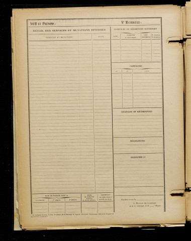 Inconnu, classe 1915, matricule n° 1035, Bureau de recrutement de Péronne