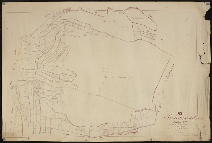 Plan du cadastre rénové - Bouvaincourt-sur-Bresle : section B