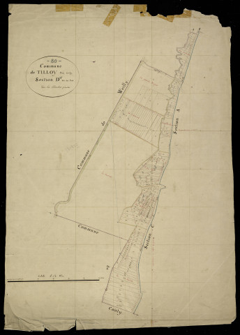 Plan du cadastre napoléonien - Tilloy-Les-Conty (Tilloy près Conty) : Près (Les), D