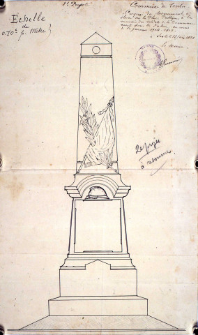 Guerre 1914-1918. Projet de monument aux morts de la commune de Senlis-le-Sec