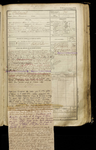 Crémont, Jean Fernand, né le 17 février 1896 à Amiens (Somme), classe 1916, matricule n° 791, Bureau de recrutement d'Amiens