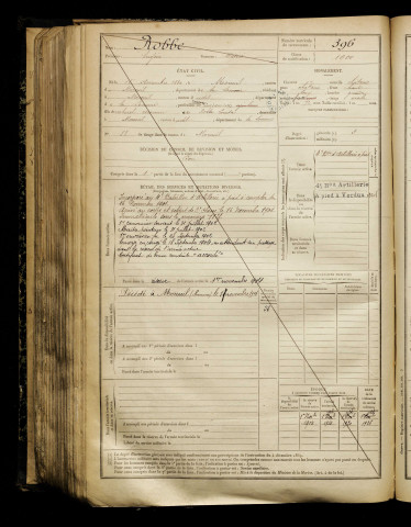 Robbe, Eugène, né le 15 novembre 1880 à Moreuil (Somme), classe 1900, matricule n° 396, Bureau de recrutement de Péronne