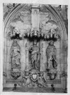 Saint-Riquier. Statues de saint Antoine l'Anachorète, saint Sébastien, saint Roch et collier de l'ordre de Saint-Michel, XVe siècle