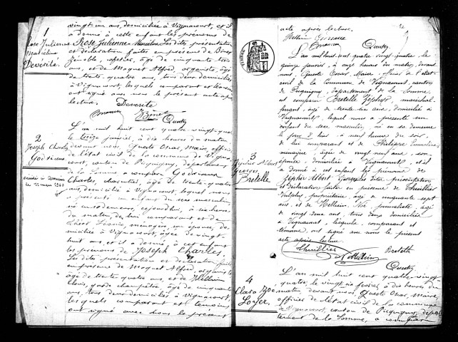 Vignacourt : naissances, mariages, décès