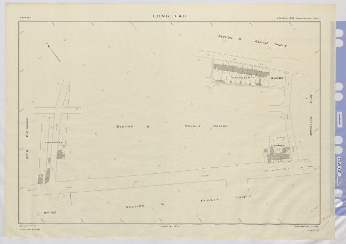 Plan du cadastre rénové - Longueau : section XB