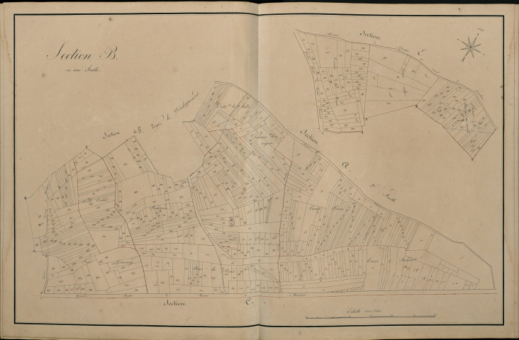 Plan du cadastre napoléonien - Atlas cantonal - Revelles : B