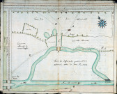 Plan de terres appartenant à M. de Mironval, situées entre la rivière et la chaussée d'Abbeville