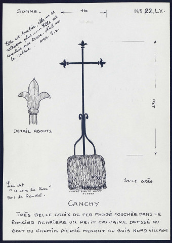 Canchy : très belle croix sur pignon - (Reproduction interdite sans autorisation - © Claude Piette)