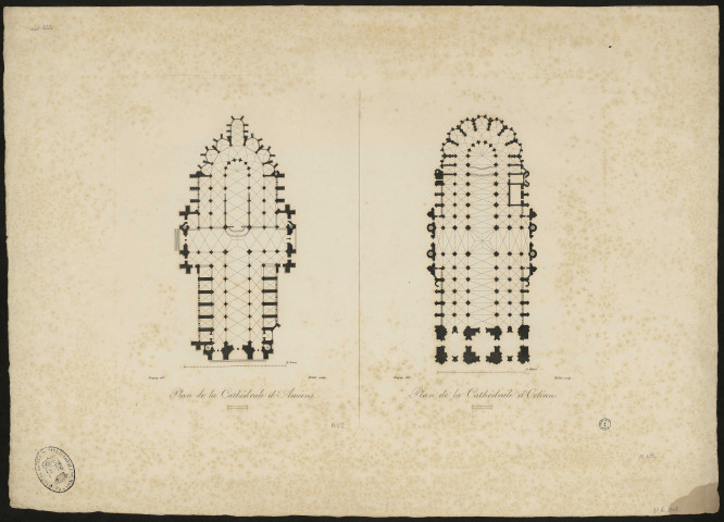 Plan de la cathédrale d'Amiens. Plan de la cathédrale d'Orléans