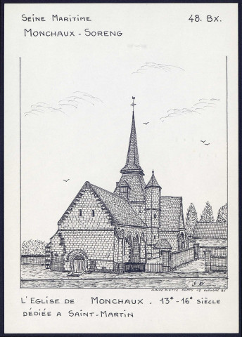 Monchaux-Soreng (Seine-Maritime) : église de Monchaux - (Reproduction interdite sans autorisation - © Claude Piette)