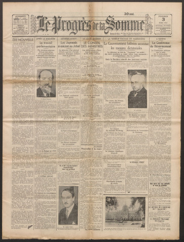 Le Progrès de la Somme, numéro 19545, 3 mars 1933