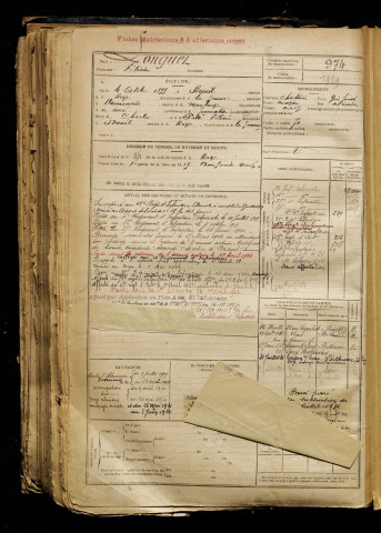 Longuet, Félicien, né le 04 octobre 1899 à Breuil (Somme), classe 1919, matricule n° 974, Bureau de recrutement de Péronne