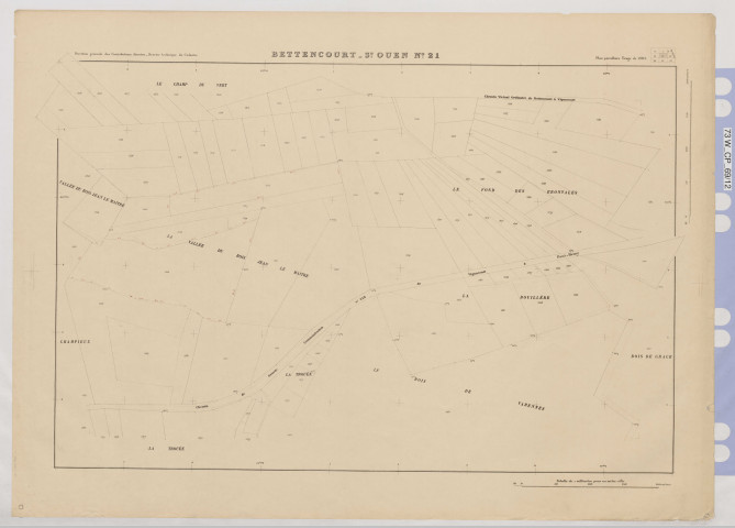 Plan du cadastre rénové - Bettencourt-Saint-Ouen : section 21