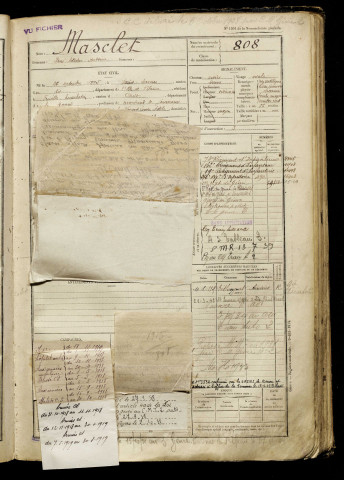 Masclet, René Adrien Antoine, né le 26 septembre 1895 à Saint-Servan-sur-Mer (Ille-et-Vilaine), classe 1915, matricule n° 808, Bureau de recrutement d'Abbeville