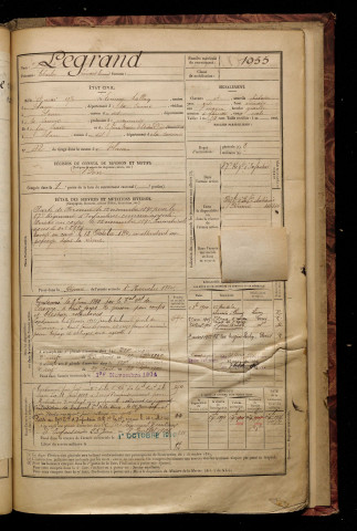 Legrand, Charles Léonard Edmond, né le 16 mai 1870 à Esmery-Hallon (Somme), classe 1890, matricule n° 1055, Bureau de recrutement de Péronne