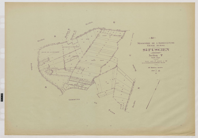 Plan du cadastre rénové - Saint-Fuscien : section T