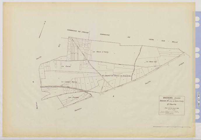 Plan du cadastre rénové - Bacouel : section A2