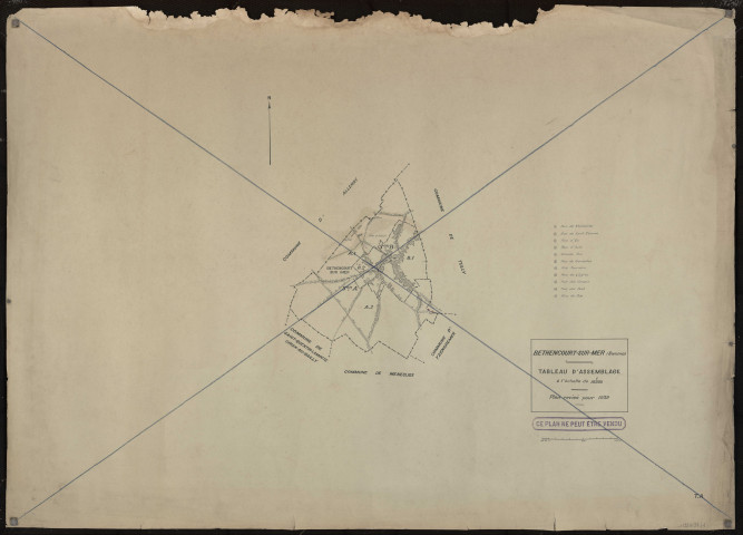 Plan du cadastre rénové - Béthencourt-sur-Mer : tableau d'assemblage (TA)