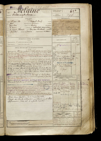 Delaine, Charles Auguste Athanase, né le 18 mai 1890 à Tincourt-Boucly (Somme), classe 1910, matricule n° 617, Bureau de recrutement de Péronne
