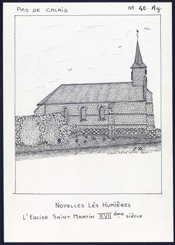 Noyelles-lès-Humières (Pas-de-Calais) : église Saint-Martin - (Reproduction interdite sans autorisation - © Claude Piette)