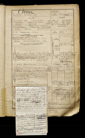 Cornet, Onésime Saturnin, né le 09 août 1882 à Vignacourt (Somme), classe 1902, matricule n° 13, Bureau de recrutement d'Abbeville