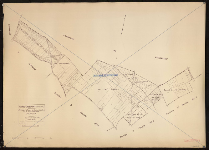 Plan du cadastre rénové - Mons-Boubert : section D1