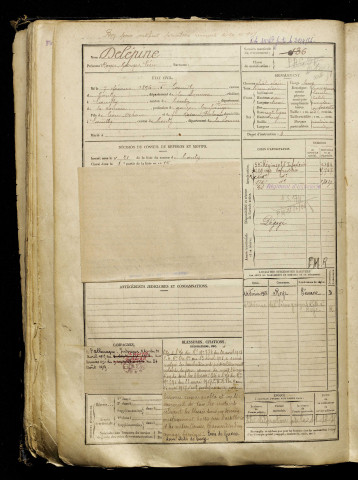 Delépine, Roger Georges Léon, né le 07 février 1896 à Loeuilly (Somme), classe 1916, matricule n° 136, Bureau de recrutement d'Amiens