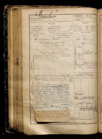 Boucher, Paul Isidore, né le 03 avril 1871 à Condé-Folie (Somme), classe 1891, matricule n° 247, Bureau de recrutement d'Abbeville