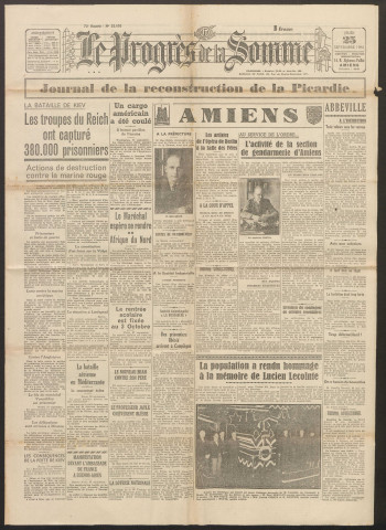 Le Progrès de la Somme, numéro 22470, 25 septembre 1941
