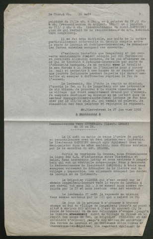 Témoignage de Delree (Capitaine) et correspondance avec Jacques Péricard