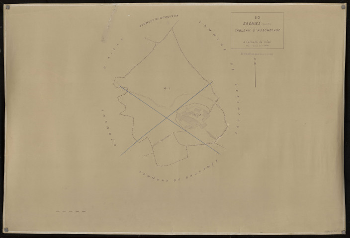 Plan du cadastre rénové - Ergnies : tableau d'assemblage (TA)