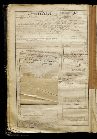 Guillain, Maurice Louis, né le 26 avril 1889 à Doullens (Somme), classe 1909, matricule n° 36, Bureau de recrutement d'Abbeville