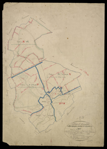 Plan du cadastre napoléonien - Heilly : tableau d'assemblage
