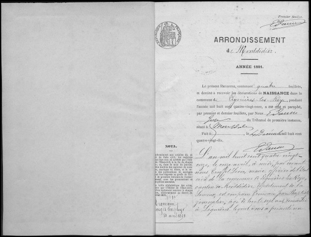 Lignières-lès-Roye : naissances, mariages, décès