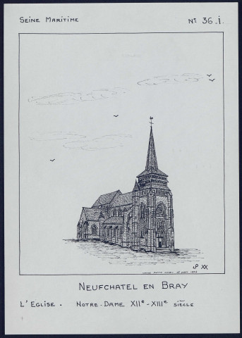 Neufchatel-en-Bray (Seine-Maritime) : l'église Notre-Dame XIIe-XIIIe siècle - (Reproduction interdite sans autorisation - © Claude Piette)