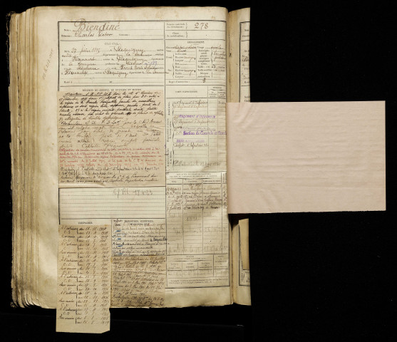 Biendiné, Charles Victor, né le 27 juin 1895 à Picquigny (Somme), classe 1915, matricule n° 278, Bureau de recrutement d'Amiens
