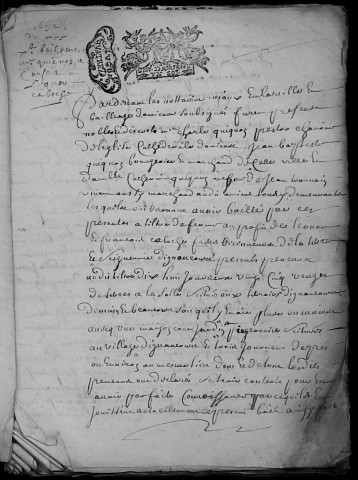 Etude de Me François De Hangest à Amiens (étude n°13). Minutes de l'année 1692