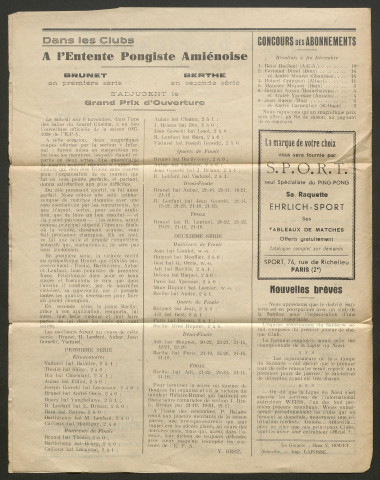 Picardie Ping-Pong. Bulletin mensuel de l'Alfred-Club Abbevillois, numéro 9 - 2e année