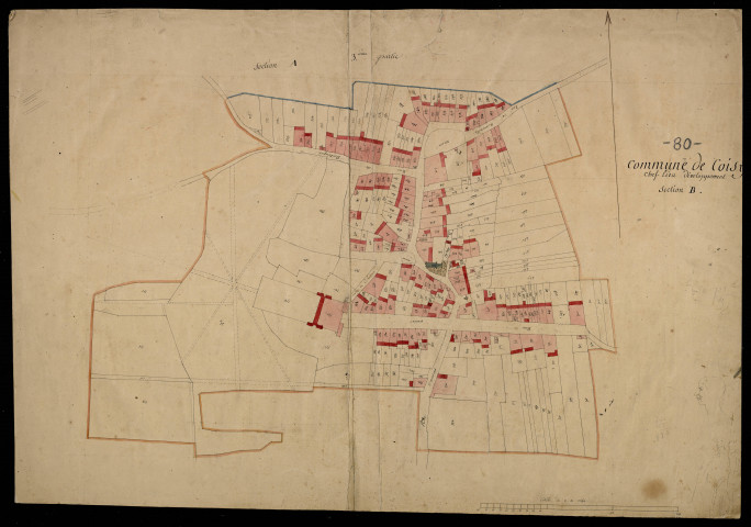 Plan du cadastre napoléonien - Coisy : Chef-lieu (Le), B développement