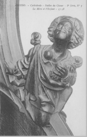 Cathédrale - Stalles du Choeur - 8è série, n° 7 - La Mère et l'enfant - 57-58