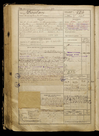 Boulan, Armand Louis Jean Baptiste, né le 17 février 1888 à Bouquemaison (Somme), classe 1908, matricule n° 704, Bureau de recrutement d'Amiens