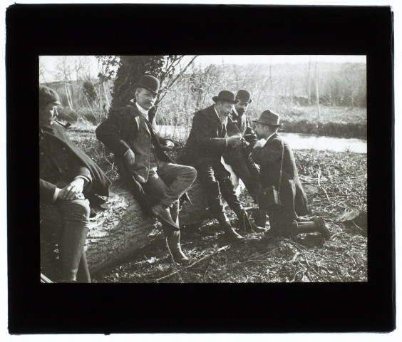 Groupe, marais de Thézy - mars 1907